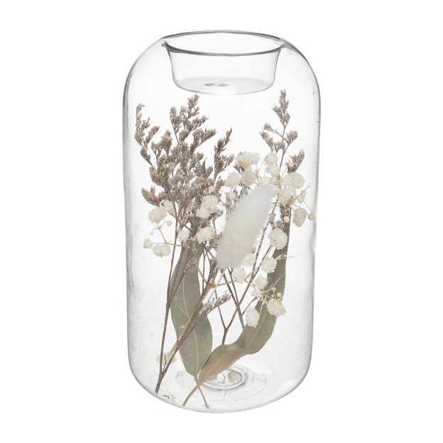 Tub sticla cu flori artificiale