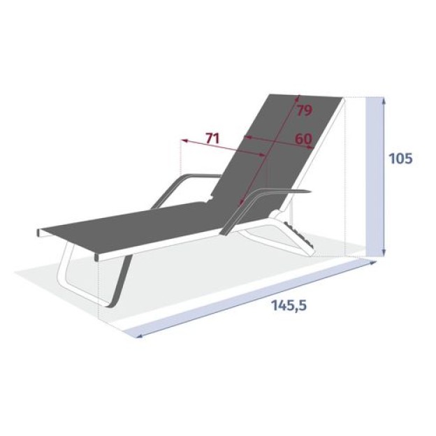 BAYAMO LOUNGER SATE G/GRAF