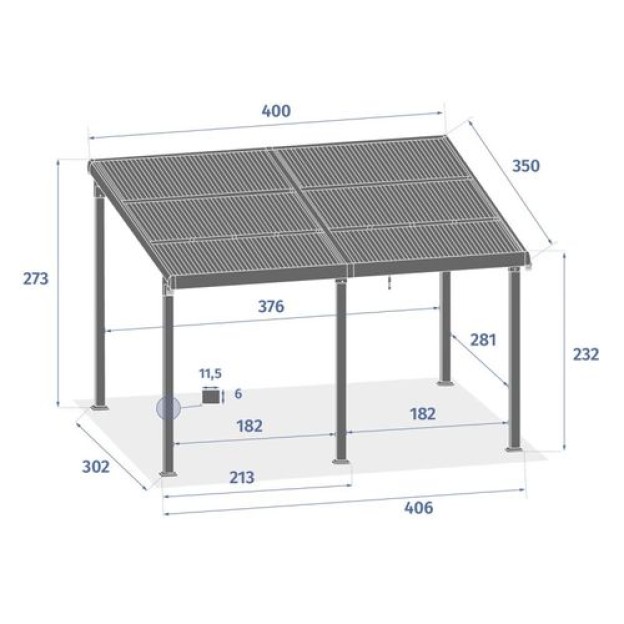 ENOLIE WALL GAZEBO EXT 4X3,5M