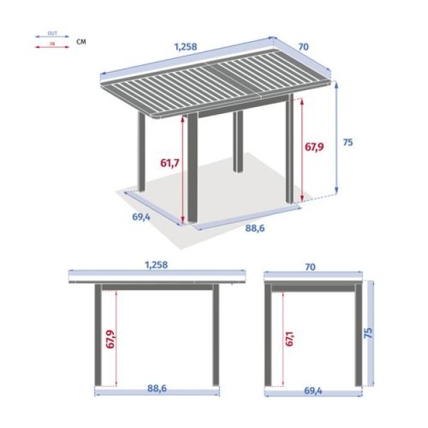 FOLYA EXT TABLE 4S EUCA/GRA
