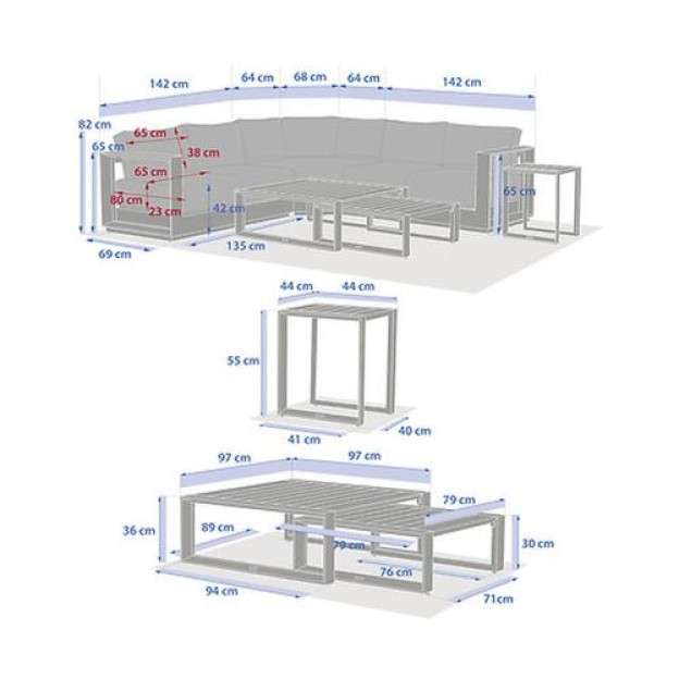 ALLURE CORNER CANAPELE SE GRA 5S