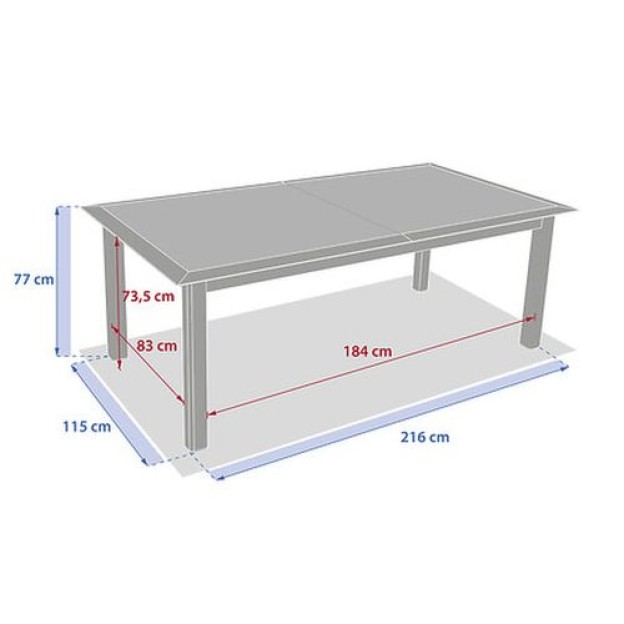 ALLURE TABLE CER GLA 12S GRE/O
