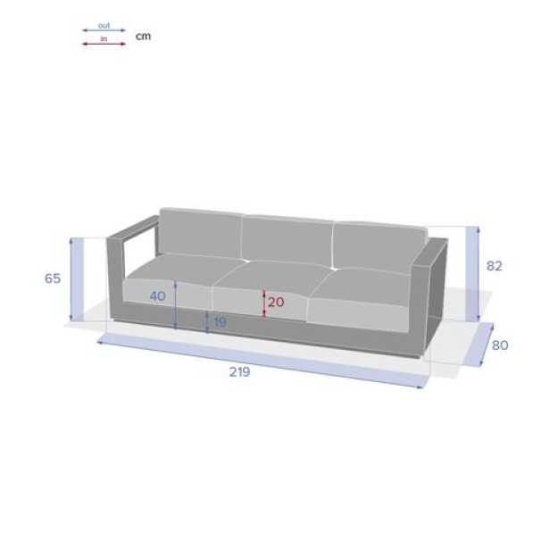 ALLURE SOFA 3S GRAPHITE
