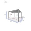 EVORA GAZEBO 3,6X3,6M GRAP