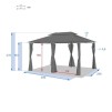THIRA GAZEBO 4X3M SATE GREY