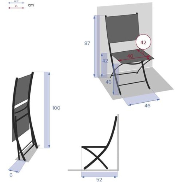 SCAUN FOLD MODULA PEAC BL/GRAP