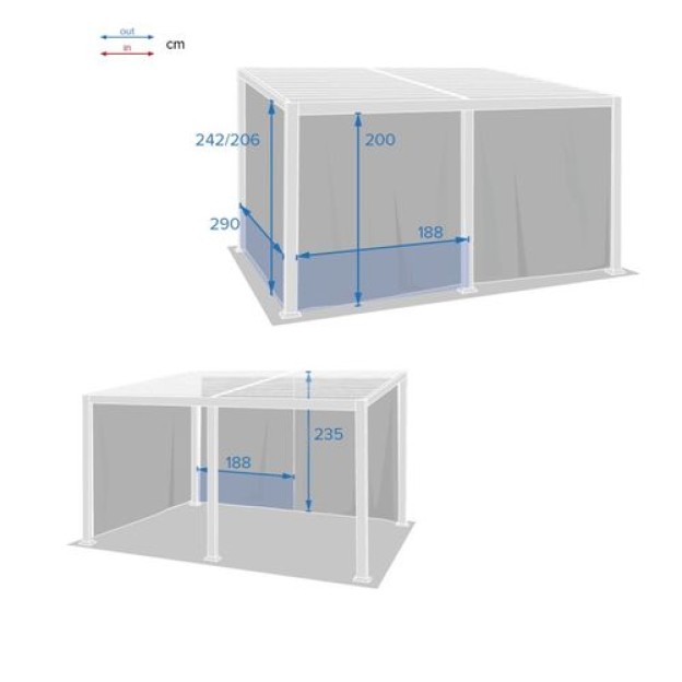 AVILA SIDEWALL 3X4M SLT GRE