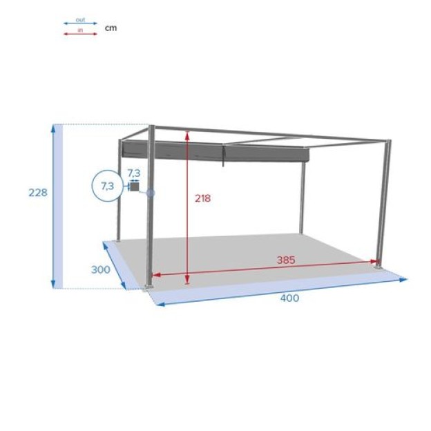 FOȘOR PALMEIRA 4X3M GRI SLT