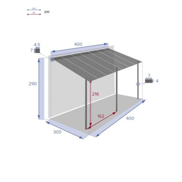 BELIZE WALL GAZEBO 4X3M