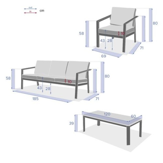 SET CANAPELE PAVANE 5S GRAFIT