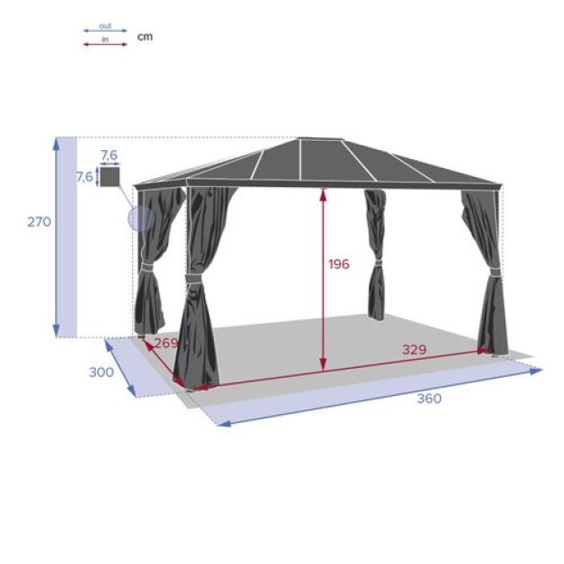 BELIZE FOND DE ACOPERIS CU PC 3.6X3M