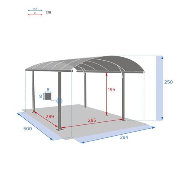 BELIZE CARPORT 5X3M GRAFIT
