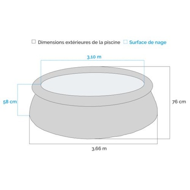 SET PISCINA EASY SET 3,66X0,76M