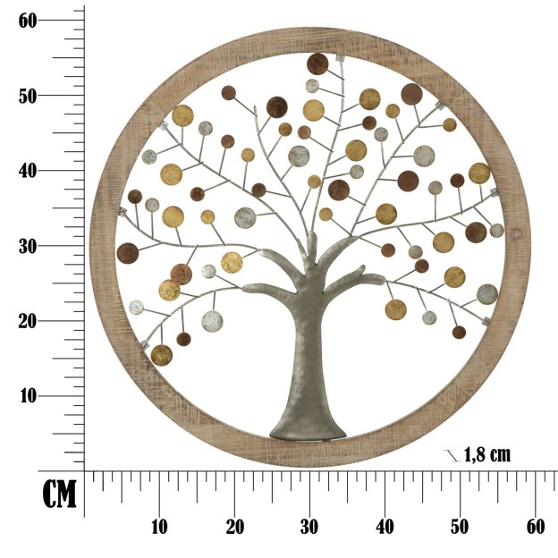 PANOU DE PERETE CU OGLINDĂ ALBERO DELLA VITA CM Ø 61X1,8