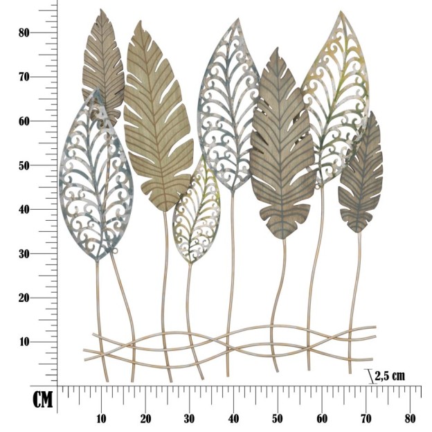 DECORATIE PERETE FOGLIE -C- CM 75X2,5X87