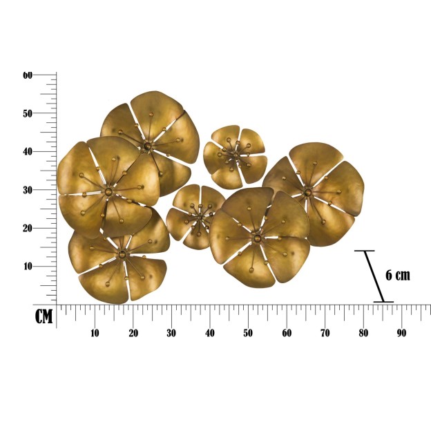 DECOR DE PERETE FLOWE GOLDY -B- CM 80X6X57