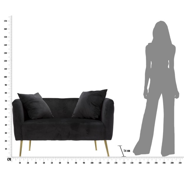 CANAPEA BUCAREST NEGRA CM 127X74X71