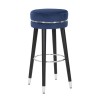 TABURET DE BAR PARIS BLUE/ARGINTIU 35X74