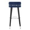 TABURET DE BAR PARIS BLUE/ARGINTIU 35X74
