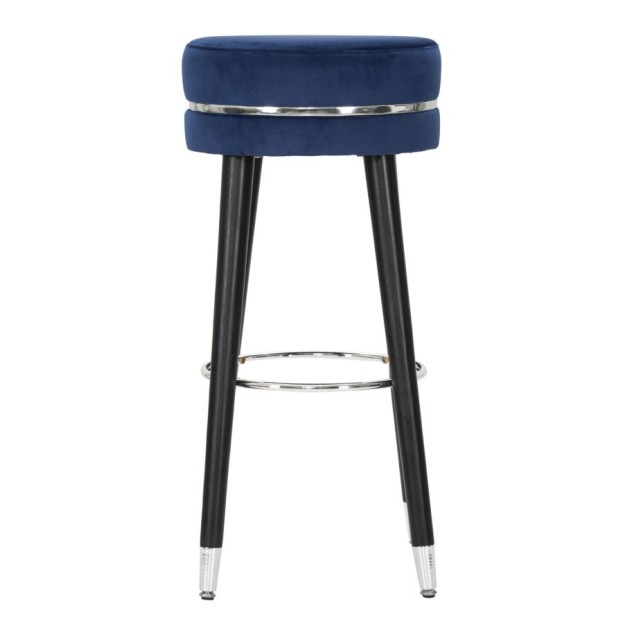 TABURET DE BAR PARIS BLUE/ARGINTIU 35X74