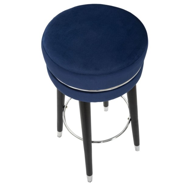 TABURET DE BAR PARIS BLUE/ARGINTIU 35X74