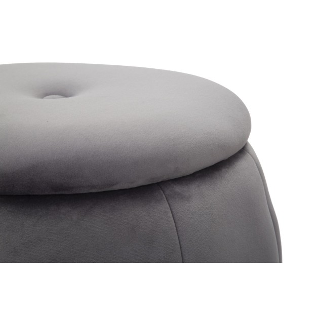 PUFF/DEPOZITARE PARIS GRIGIO/SILVER CM Ø 43X43