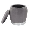 PUFF/DEPOZITARE PARIS GRIGIO/SILVER CM Ø 43X43