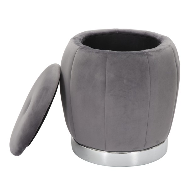 PUFF/DEPOZITARE PARIS GRIGIO/SILVER CM Ø 43X43