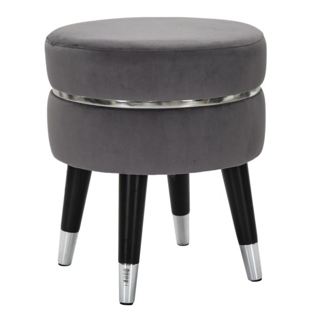 TABURET DE BAR PARIS GRIGIO/SILVER CM Ø 35X40,5