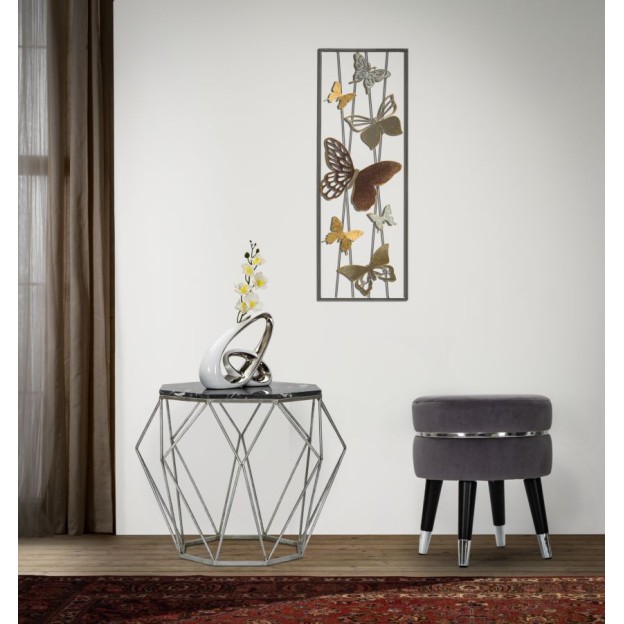TABURET DE BAR PARIS GRIGIO/SILVER CM Ø 35X40,5
