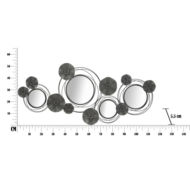 PANOU FIER CU OGLINDĂ ROTUNDA 117X5,5X49