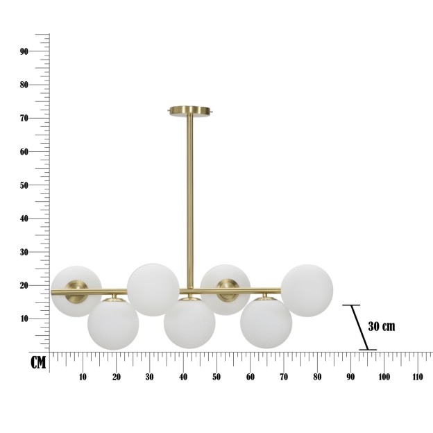 PLAFONIERA GLAMMY 7 LUCI CM 81x30x74