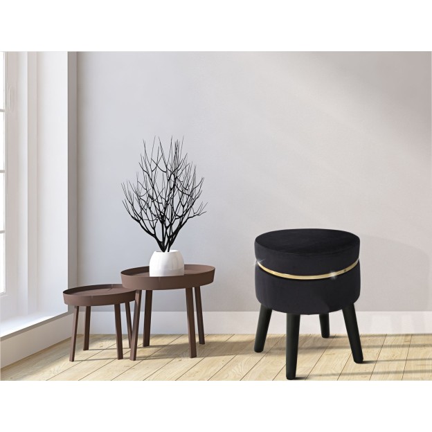 TABURET PARIS NEGRU CM Ø 35X40,5