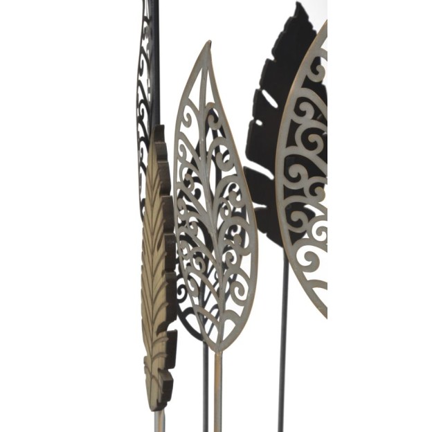 SET 2 MESE FERRO E LEGNO FOGLIE 38X55-33X50