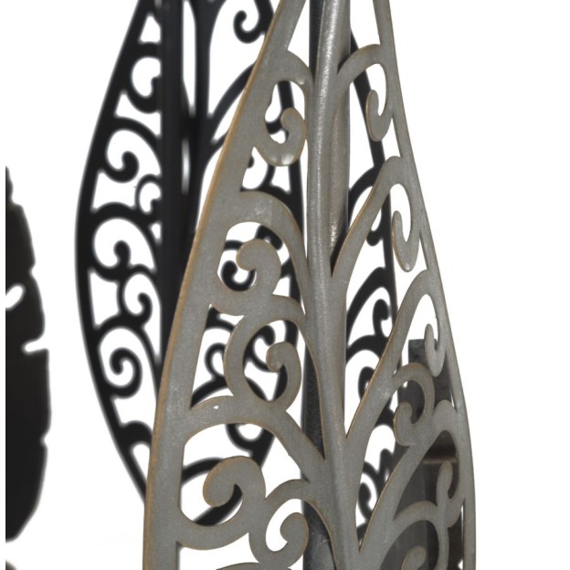 SET 2 MESE FERRO E LEGNO FOGLIE 38X55-33X50