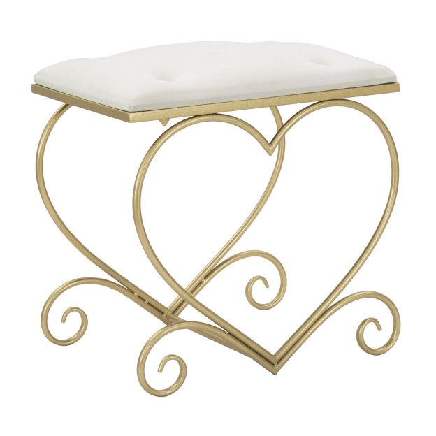 TABURET HEART CREMA CM 50X37,5X51,5