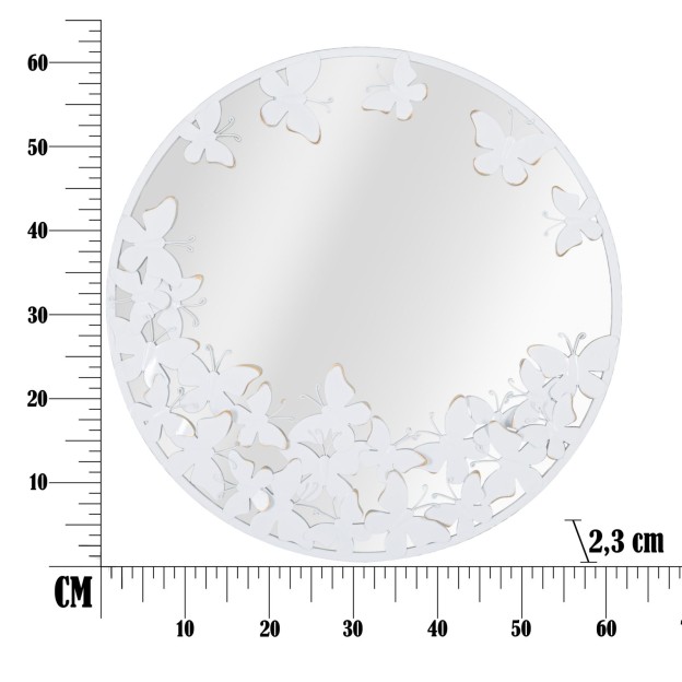 OGLINDA DE PERETE FLUTURE ALB 62,5X2,3