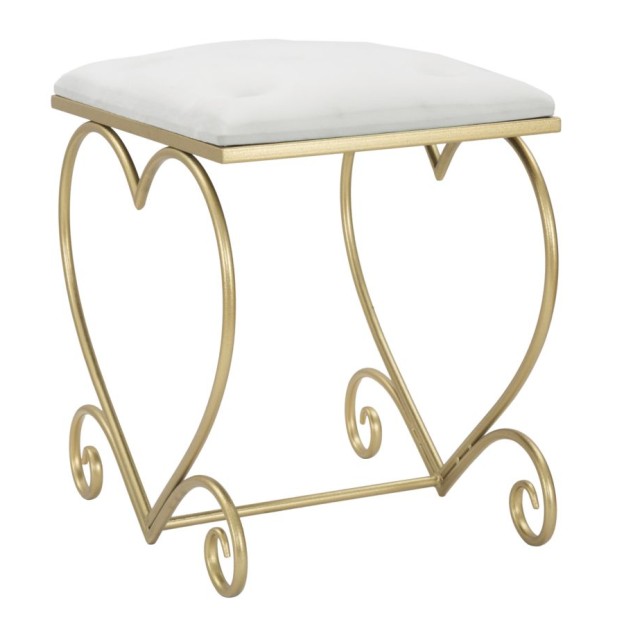 TABURET HEART CREMA CM 50X37,5X51,5