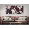 TABLOU FLOARE ROȘU 150X3,8X76