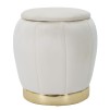 TABURET CU DEPOZITARE PARIS CREMA/GOLD CM Ø 43X43