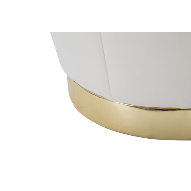 TABURET CU DEPOZITARE PARIS CREMA/GOLD CM Ø 43X43