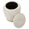 TABURET CU DEPOZITARE PARIS CREMA/GOLD CM Ø 43X43