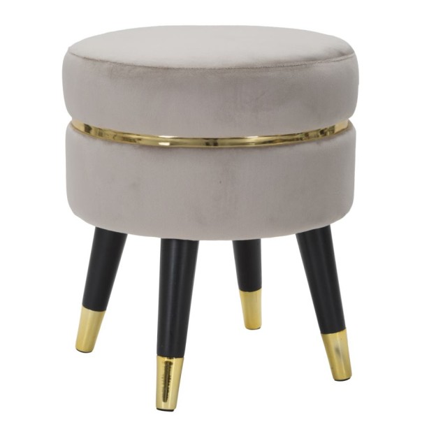 TABURET PARIS GRIGIO/GOLD CM Ø 35X40,5