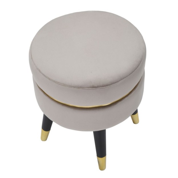 TABURET PARIS GRIGIO/GOLD CM Ø 35X40,5