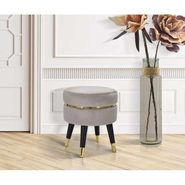 TABURET PARIS GRIGIO/GOLD CM Ø 35X40,5