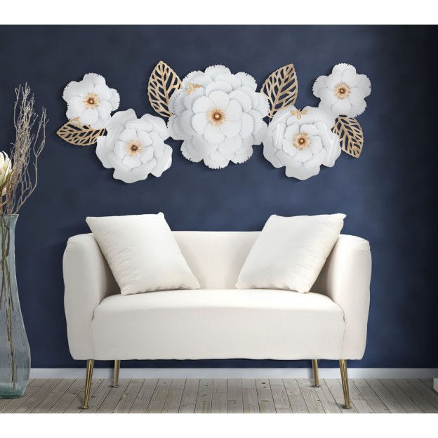 PANOU DE PERETE FIER DECOR ALB 158X9X60