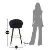 TABURET DE BAR PRAGA NERO CM 55X56X104