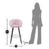 TABURET DE BAR PRAGA ROSA CM 55X56X104