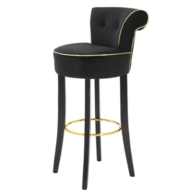 TABUR DE BAR LUXY NEGRU CM 46X48X96