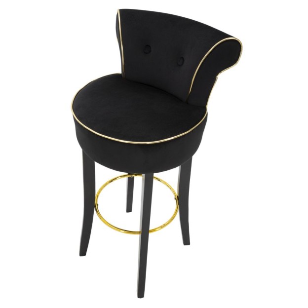 TABUR DE BAR LUXY NEGRU CM 46X48X96